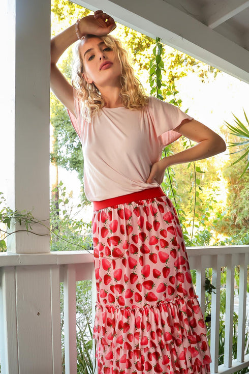 Tatum  Skirt - Strawberry Fields